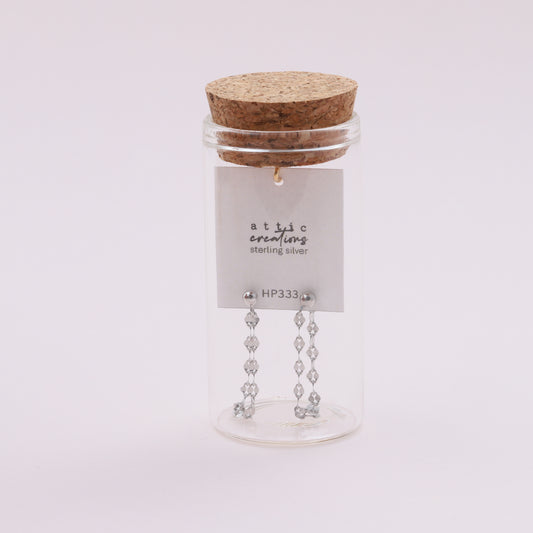 HP333/HP334 Dot & decorative chain loop stud earrings