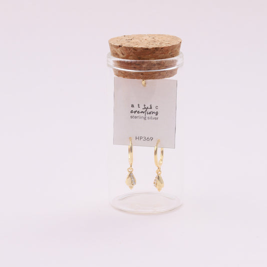 HP368/HP369 Whelk with gemstones hoop earrings