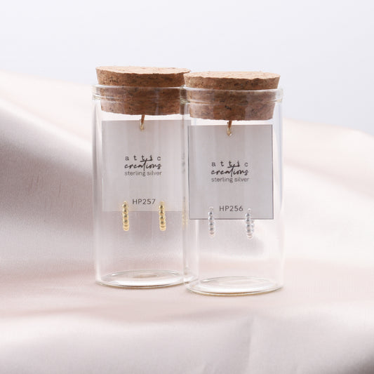 HP256/HP257 Mini Beaded hoop earrings