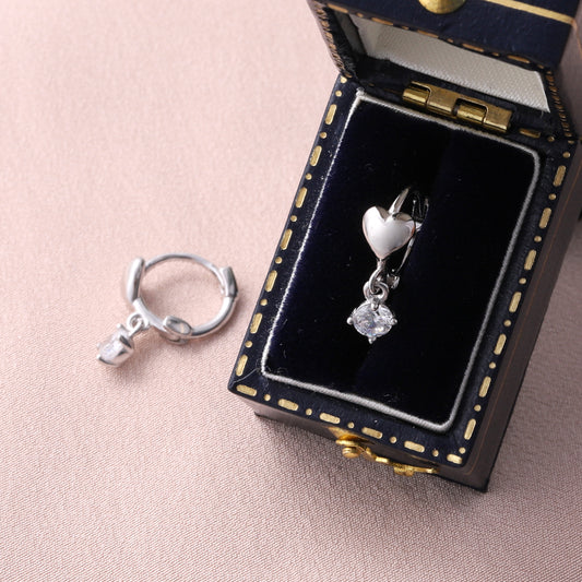 HP223/HP224 Heart with hanging gem hoops