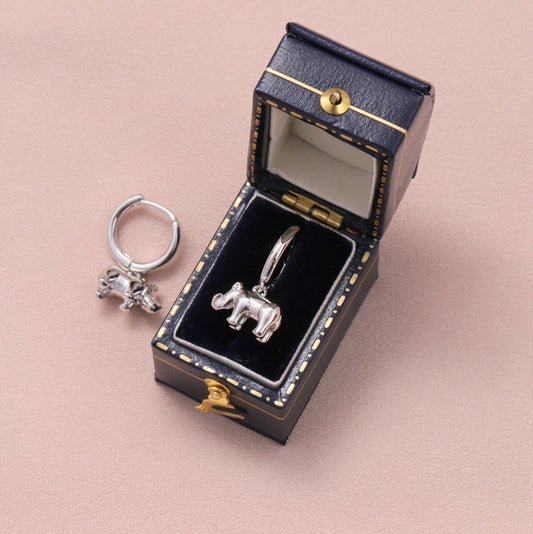 MEH080/MEH081 Little Hippo Ear Hoops /Silver /Gold