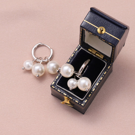 MEH082/MEH083 Multi Detachable Pearls Hoops /Silver /Gold