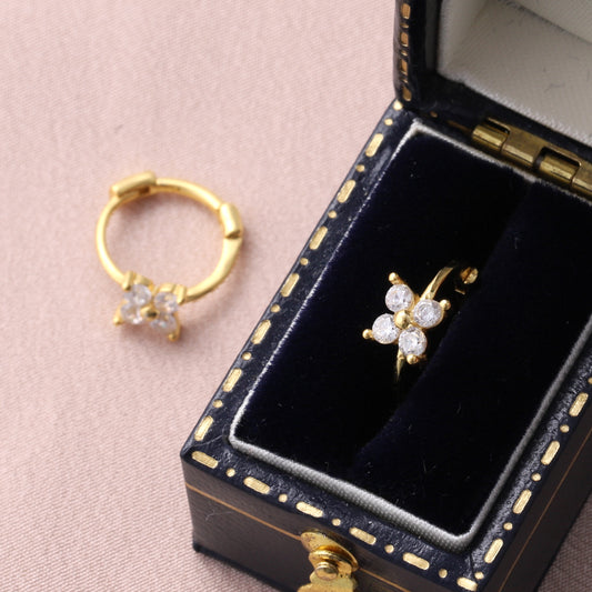 HP231/HP232 Four crystal flower hoops