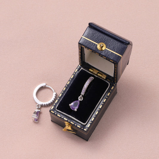 MEH090/MEH091 Tear drop earring hoops/ PURPLE