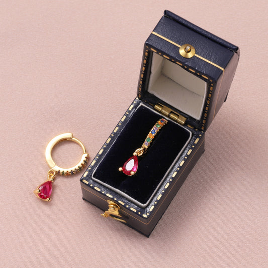 MEH102/MEH103 Tear drop earring hoops/ MULTI COLOUR