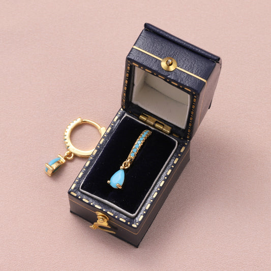 MEH100/MEH101 Tear drop earring hoops/ TURQUOISE