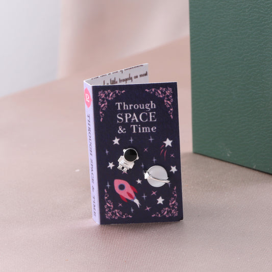 TT8012 THROUGH SPACE & TIME Planet and Astronaut Earrings