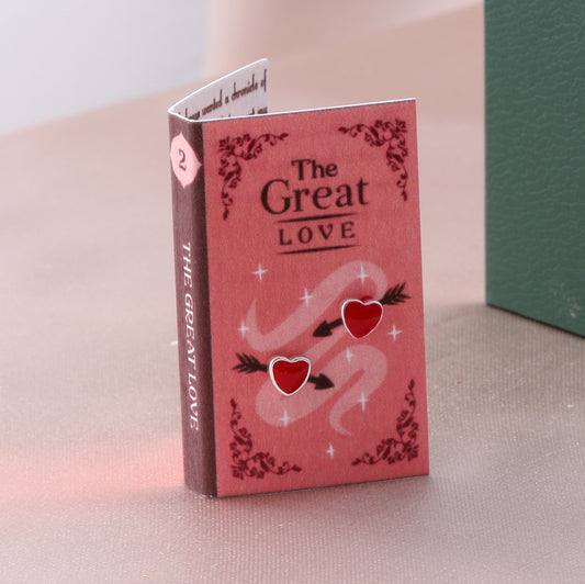 TT8002 THE GREAT LOVE Red Heart Earrings