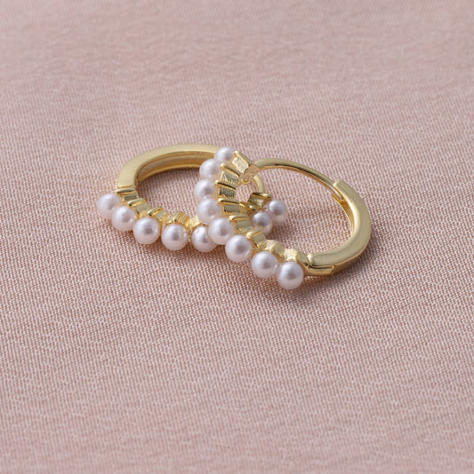 HP233 Mini pearls hoops
