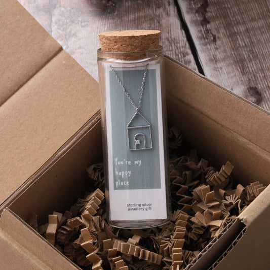 ST9013 Little House Necklace SILVER