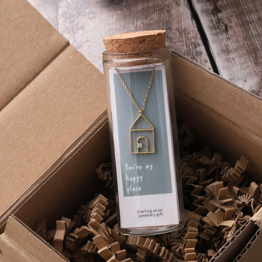 ST9014 Little House Necklace GOLD