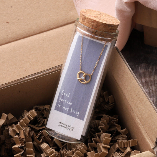ST9035 GOOD FORTUNE Pretzel Necklace GOLD