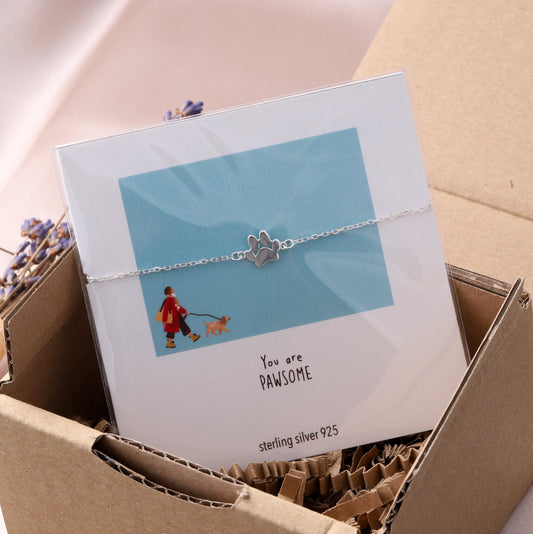 B027 Silver Paw Print Bracelet