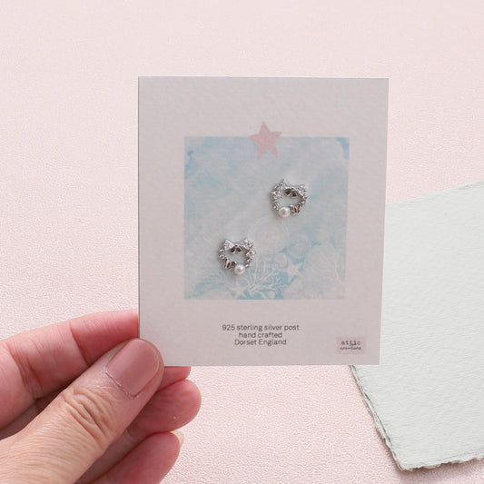 ME289 Crystal and pearl wreath earrings