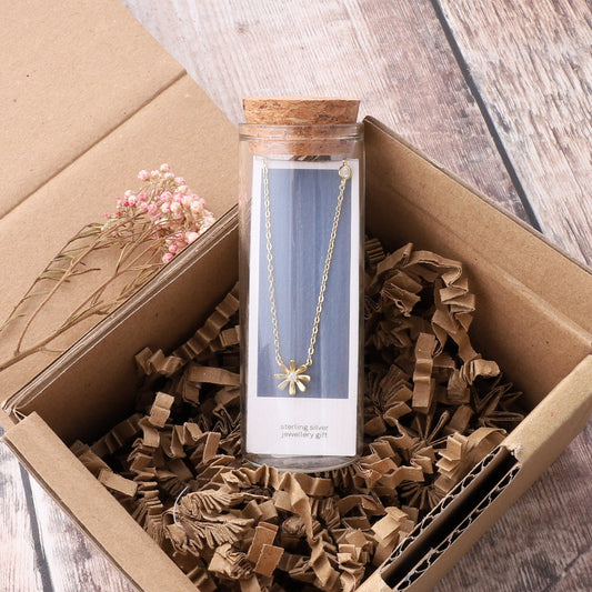 ST8073 little flower necklace 14k gold