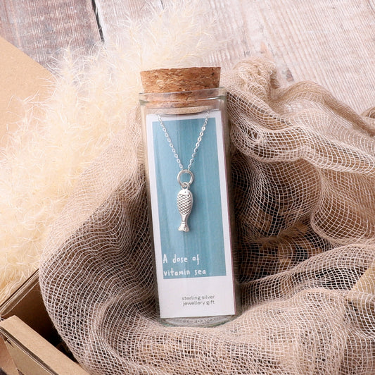 NT1018 'A DOSE OF' Fish Silver necklace