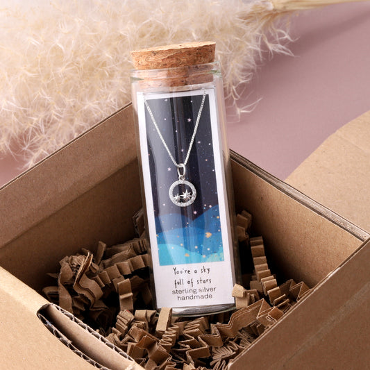 NT033/34 'Sky full of stars' Crystal circle with stars necklace