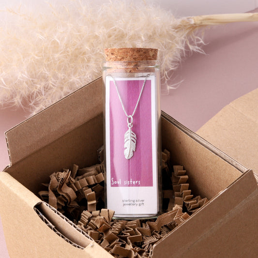 NT047 'Soul sister' Feather Silver necklace