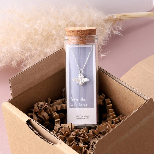 NT051 'You're BEE'S KNEES' Bee Silver necklace
