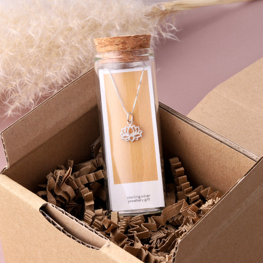 NT053  Lotus Silver necklace