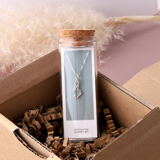 NT042 'You've got this' Finger click Silver necklace