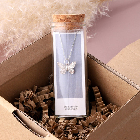 NT054  Butterfly Silver necklace
