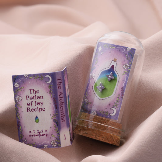 TT8501 THE ALCHEMIST 'Joy' Purple crystal star earrings