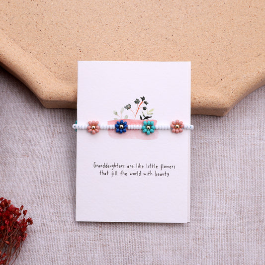 FB-008 Granddaughters are Like Little Flowers Bracelet on card
