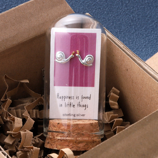 TT60028 HAPPINESS is found in little things... snail earrings
