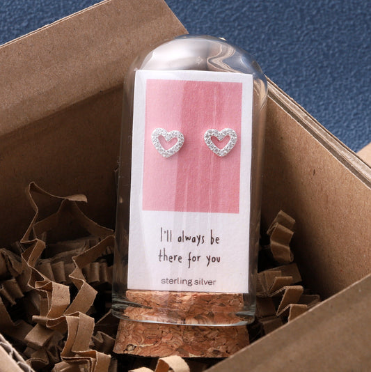 TT60033 I will always be there for you..heart earrings