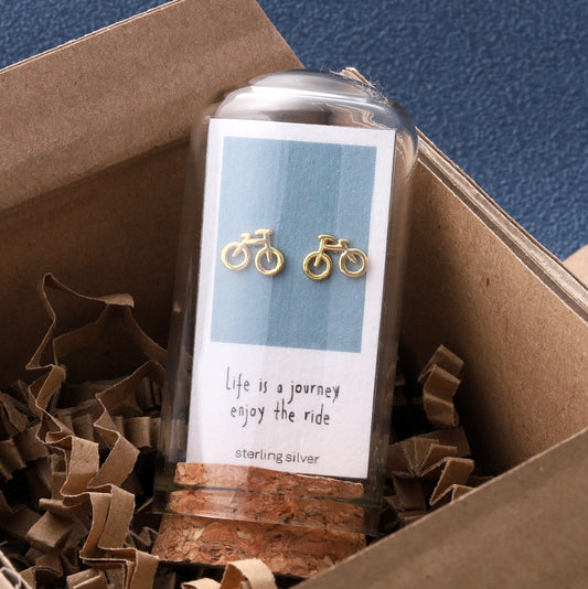 TT60031 Life is a journey..bicycle earrings