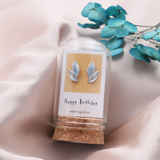 TT50007 /TT50008 Happy Birthday painted leaf earrings