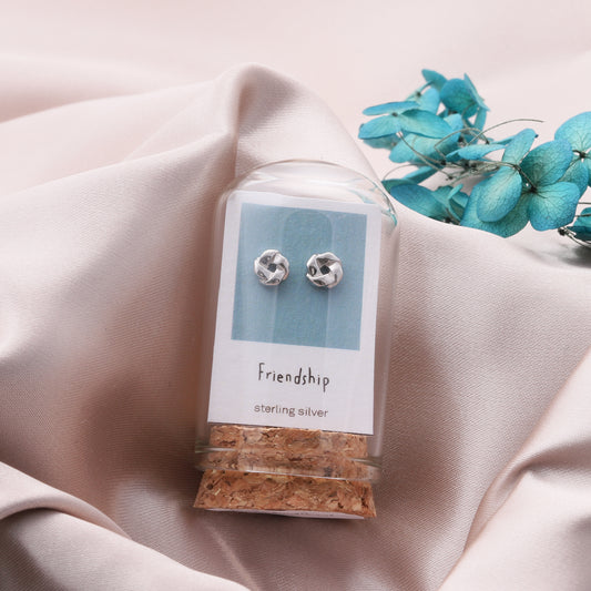 TT50028 Friendship solid knot earrings SILVER/ GOLD