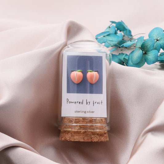 TT50105 Enamel pink peach earrings