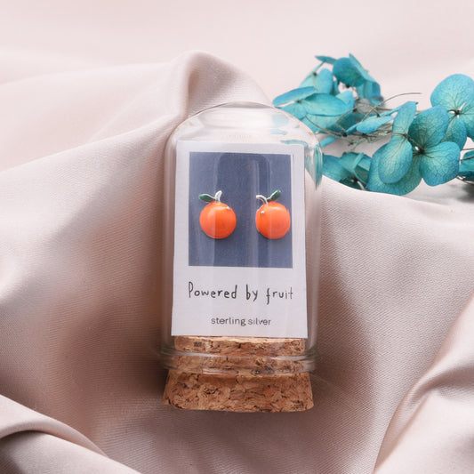TT50106 Enamel orange earrings