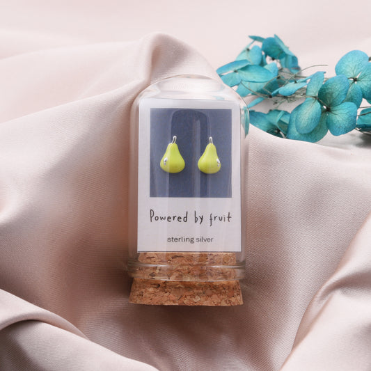 TT50108 Enamel green pear earrings