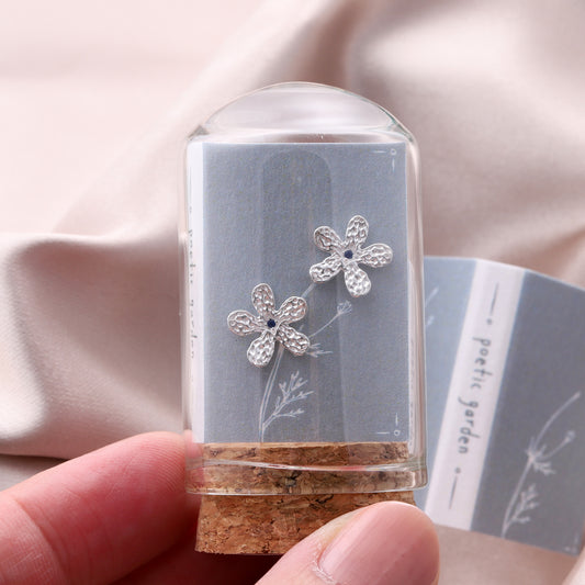 TT55035 Hammered texture flower earrings