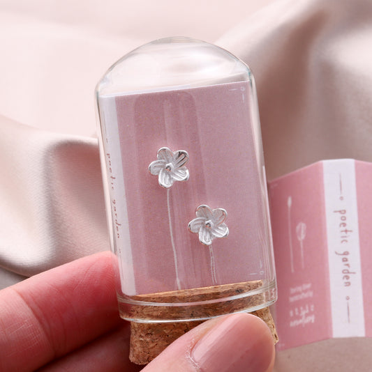 TT55028 Blooming flower earrings (five petals fine texture)