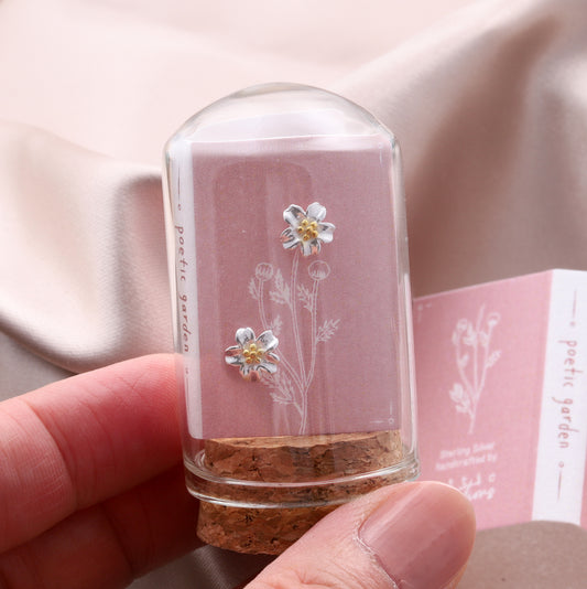 TT55042 Five petals forget-me-not flower earrings