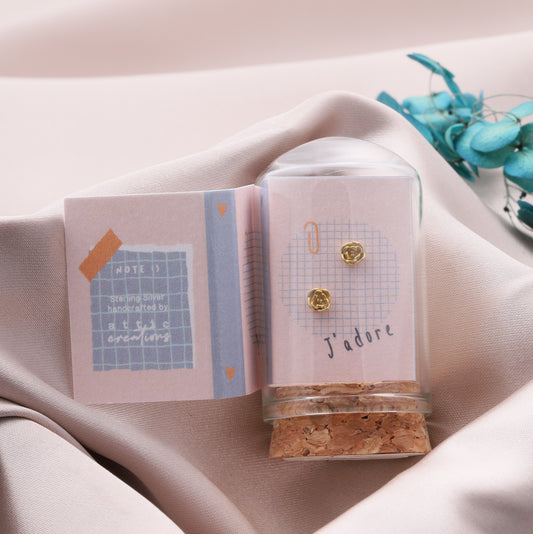 TT57098 LITTLE NOTE Gold rose earrings