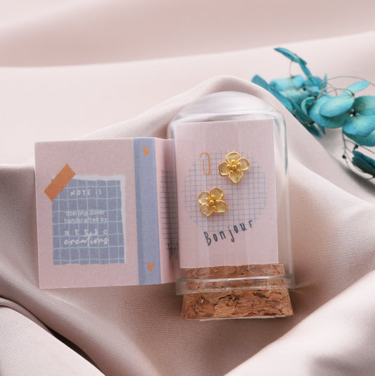 TT57091 LITTLE NOTE Blossom Flower earrings GOLD