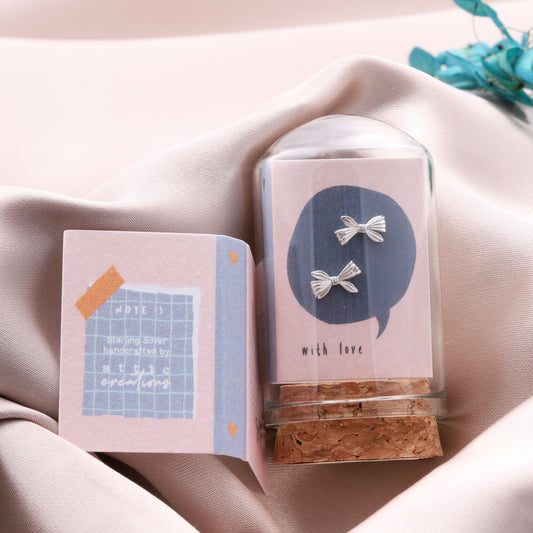 TT57078 LITTLE NOTE Texture little bow earrings