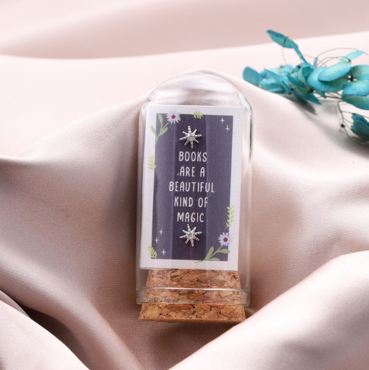 TT8412 "BOOKS ARE...MAGIC" shiny stars earrings