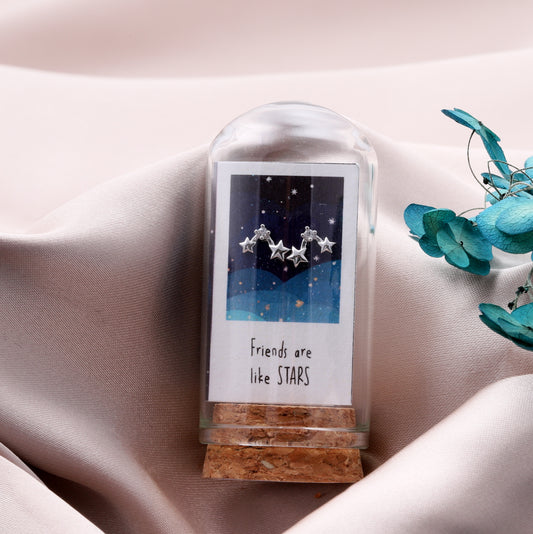 TT60110 'Friends are like STARS' Three Stars Earrings