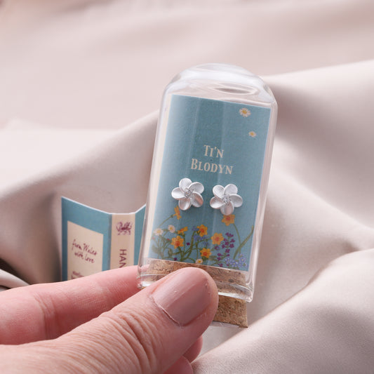 W60013 /14/15  'Ti'n Blodyn' Forget Me Not Flower Earrings