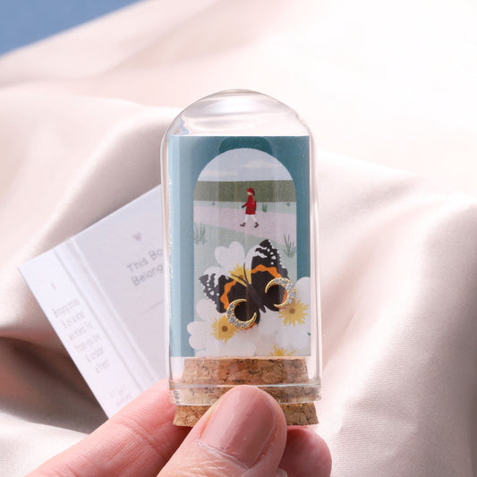 TT73008 'Red Admiral' Crystal Crescent Moon Earrings TT75002