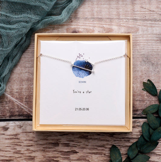 SB05- Gemini Star Sign Bracelet on card