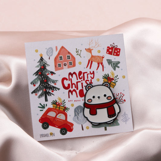 PN0242 Cute bear in red scarf