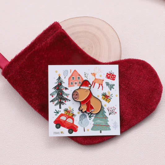 PN0346 CAPPI CHRISTMAS CAPYBARA WITH RED SCARF
