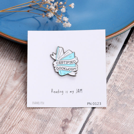 PN0123 Certified bookworm book Enamel Pin